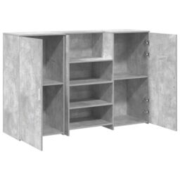 Berkfield Home Reception Desk Concrete Grey 155x50x103.5 cm Engineered Wood - thumbnail 6