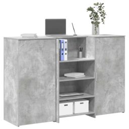 Berkfield Home Reception Desk Concrete Grey 155x50x103.5 cm Engineered Wood - thumbnail 1