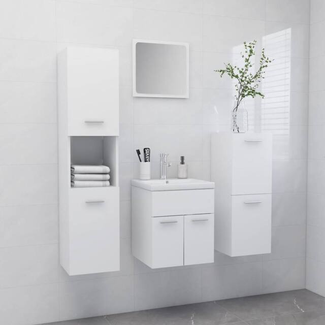 Berkfield Home Bathroom Furniture Set White Engineered Wood - image 1
