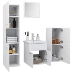 Berkfield Home Bathroom Furniture Set White Engineered Wood - thumbnail 3
