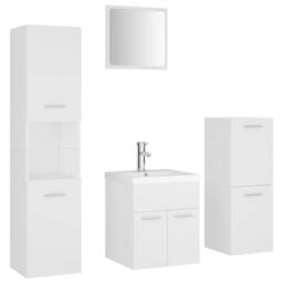 Berkfield Home Bathroom Furniture Set White Engineered Wood - thumbnail 2