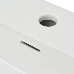 Berkfield Home Basin with Faucet Hole Ceramic White 76x42.5x14.5 cm - thumbnail 5