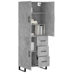 Berkfield Home Highboard Concrete Grey 69.5x34x180 cm Engineered Wood - thumbnail 3