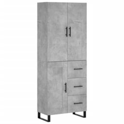 Berkfield Home Highboard Concrete Grey 69.5x34x180 cm Engineered Wood - thumbnail 2