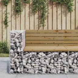 Berkfield Home Garden Bench Gabion Design 92x71x65.5 cm Impregnated Wood Pine in Brown - thumbnail 2