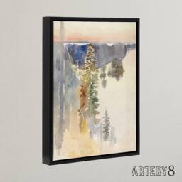 "Artery8 Albert Edelfelt View from Kaukola Ridge Watercolour Framed Canvas Art - Size: W12"" x H16""" - thumbnail 2