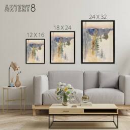 "Artery8 Albert Edelfelt View from Kaukola Ridge Watercolour Framed Canvas Art - Size: W12"" x H16""" - thumbnail 4