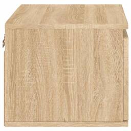 Berkfield Home Wall-mounted Bedside Cabinets with LED Lights 2 pcs Sonoma Oak in Light Brown - thumbnail 9