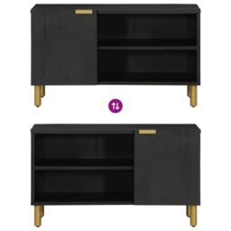 Berkfield Home TV Cabinet Black 80x33x46 cm Engineered Wood - Size: 80 x 33 x 46 cm - thumbnail 6