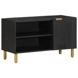 Berkfield Home TV Cabinet Black 80x33x46 cm Engineered Wood - Size: 80 x 33 x 46 cm - thumbnail 1