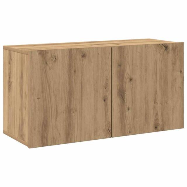 Berkfield Home TV Cabinet Wall-mounted Artisian Oak 80x30x41 cm in Brown - Size: 80 x 30 x 41 cm - image 1