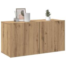 Berkfield Home TV Cabinet Wall-mounted Artisian Oak 80x30x41 cm in Brown - Size: 80 x 30 x 41 cm - thumbnail 4