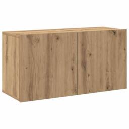 Berkfield Home TV Cabinet Wall-mounted Artisian Oak 80x30x41 cm in Brown - Size: 80 x 30 x 41 cm - thumbnail 1
