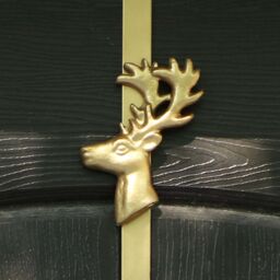Dibor Brushed Gold Deer Over Door Christmas Decoration Wreath Hanger Hook - thumbnail 2