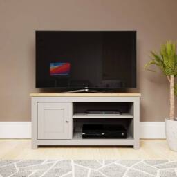 KORVIXA Light Grey TV Unit Cabinet Stand - Size: 100 cm x 100 cm - thumbnail 5