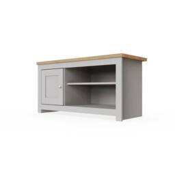 KORVIXA Light Grey TV Unit Cabinet Stand - Size: 100 cm x 100 cm - thumbnail 1