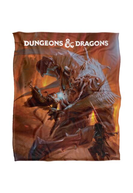Hasbro Dungeons & Dragons Player's Handbook Art Blanket 152 x 127 cm in White - image 1