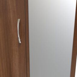 Ready Assembled 2 U Hampshire Triple 2 Drawer Mirrored Wardrobe (Ready Assembled) in Walnut - thumbnail 4
