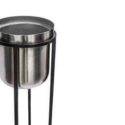 Ivyline Calla Planter Stand Black/Pewter, H58cm x D22cm in Silver - thumbnail 4