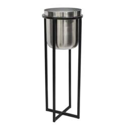 Ivyline Calla Planter Stand Black/Pewter, H58cm x D22cm in Silver - thumbnail 5