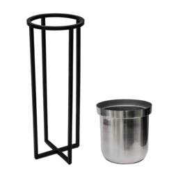 Ivyline Calla Planter Stand Black/Pewter, H58cm x D22cm in Silver - thumbnail 3