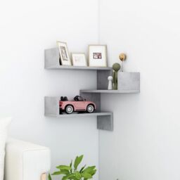 Berkfield Home Wall Corner Shelf Concrete Grey 40x40x50 cm Engineered Wood - Size: 40 x 40 x 50 cm