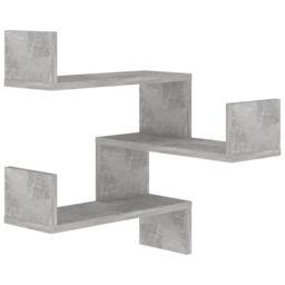 Berkfield Home Wall Corner Shelf Concrete Grey 40x40x50 cm Engineered Wood - Size: 40 x 40 x 50 cm - thumbnail 2