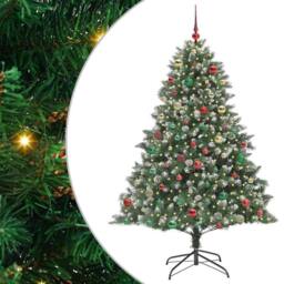 Berkfield Home Artificial Christmas Tree with Stand Green 140 x 140 x 210 cm - thumbnail 2
