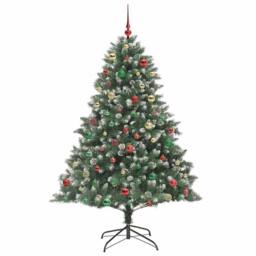 Berkfield Home Artificial Christmas Tree with Stand Green 140 x 140 x 210 cm - thumbnail 6