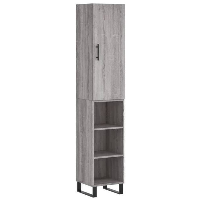 Berkfield Home Highboard Grey Sonoma 34.5x34x180 cm Engineered Wood - image 1