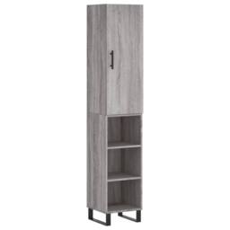 Berkfield Home Highboard Grey Sonoma 34.5x34x180 cm Engineered Wood - thumbnail 1