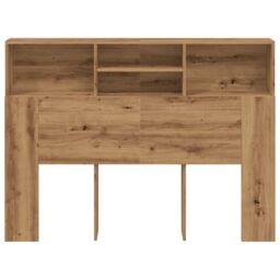 Berkfield Home Headboard Cabinet Artisan Oak 140x19x103.5 cm in Brown - thumbnail 4
