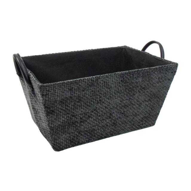 JVL Metro Rectangular Storage Basket with Handles in Dark Grey - image 1