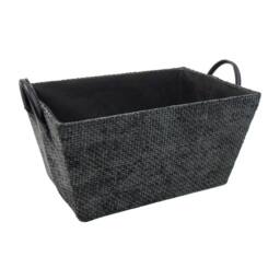 JVL Metro Rectangular Storage Basket with Handles in Dark Grey - thumbnail 1