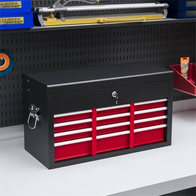Kelvenix 6 Drawer Tool Chest, Lockable Metal Tool Box in Black - Size: 500mm - image 1
