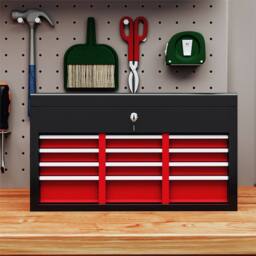 Kelvenix 6 Drawer Tool Chest, Lockable Metal Tool Box in Black - Size: 500mm - thumbnail 3