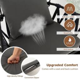 Kelvenix Hanging Swing Chair Indoor Outdoor Hammock Chair in Black - Size: 0.6m2 - thumbnail 2