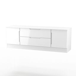 Ready Assembled 2 U Lucca 2 Door 2 Drawer Superwide TV Unit (Ready Assembled) in White - Size: Large - thumbnail 4