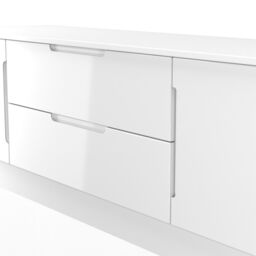 Ready Assembled 2 U Lucca 2 Door 2 Drawer Superwide TV Unit (Ready Assembled) in White - Size: Large - thumbnail 5