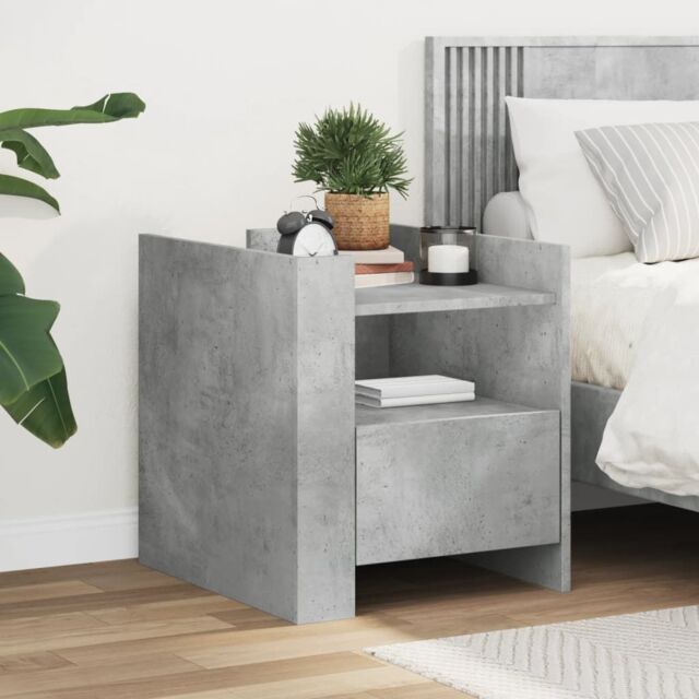 Berkfield Home Bedside Cabinet Concrete Grey 45x50x50 cm Engineered Wood - Size: 45 x 50 x 50 cm - image 1