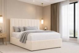 "Chester & Oakley Lunar Teddy Divan Bed Base 2 Drawers Foot-End - 26"" Headboard in Cream - Size: Double" - thumbnail 3