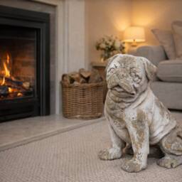 Gifts Direct 2 U Weathered Stone Pug Dog Statue for Home & Garden in Beige - thumbnail 3