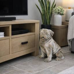 Gifts Direct 2 U Weathered Stone Pug Dog Statue for Home & Garden in Beige - thumbnail 4