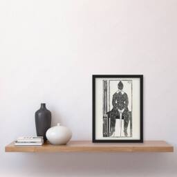 Artery8 Harlequin Clown Portrait De Mesquita Framed Wall Art Print in White - Size: A4 - thumbnail 4