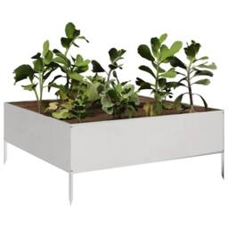 Berkfield Home Garden Raised Bed 100x100x25 cm Stainless Steel in Silver - Size: 100 x 100 x 25 cm