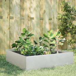 Berkfield Home Garden Raised Bed 100x100x25 cm Stainless Steel in Silver - Size: 100 x 100 x 25 cm - thumbnail 2