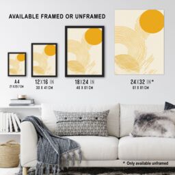 "Artery8 Wall Art Print Modern Zen Abstract Yellow Boho Calm Design Poster - Size: W12"" x H16""" - thumbnail 3