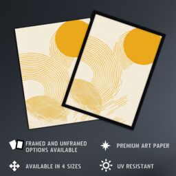 "Artery8 Wall Art Print Modern Zen Abstract Yellow Boho Calm Design Poster - Size: W12"" x H16""" - thumbnail 2