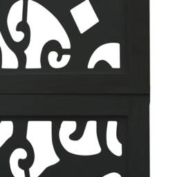 Berkfield Home Room Divider 3 Panels Black Solid Wood Paulownia - thumbnail 6