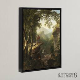 "Artery8 Asher Brown Durand Kindred Spirits Framed Canvas Wall Art Print - Size: W12"" x H16""" - thumbnail 2